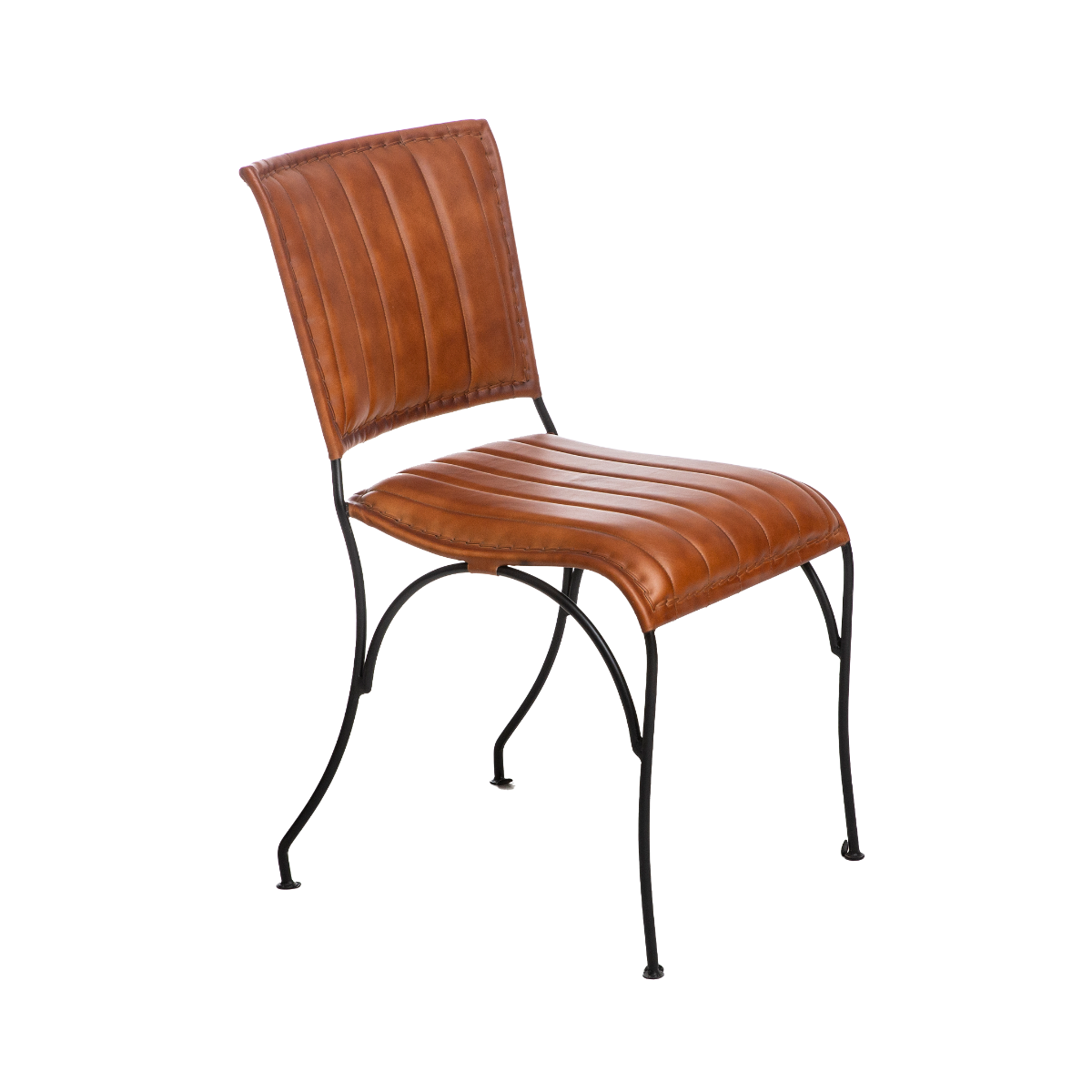 Chaise en cuir marron Nuria (lot de 2)