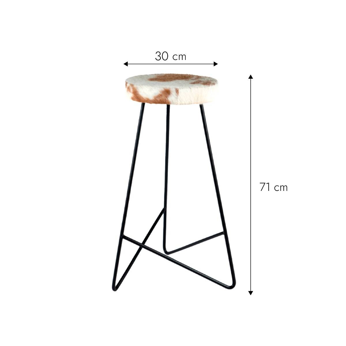 Tabouret de bar en peau et en métal Tessa (lot de 2)