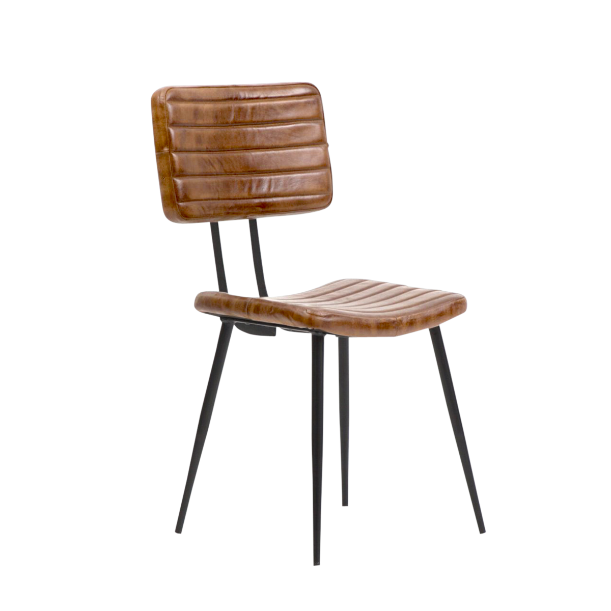 Chaise en cuir marron Dune (lot de 2)