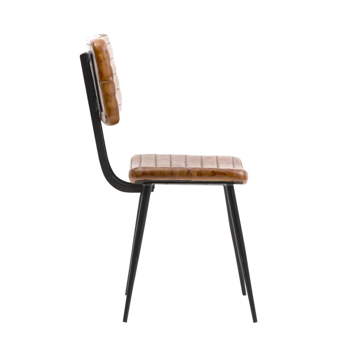 Chaise en cuir marron Dune (lot de 2)