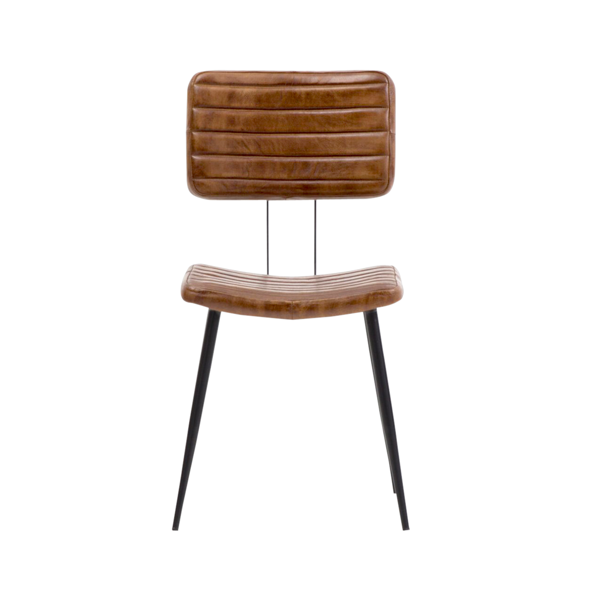Chaise en cuir marron Dune (lot de 2)