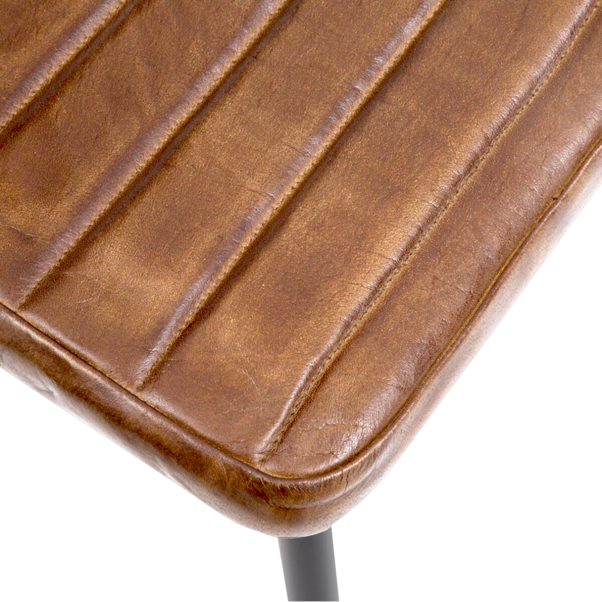 Chaise en cuir marron Dune (lot de 2)