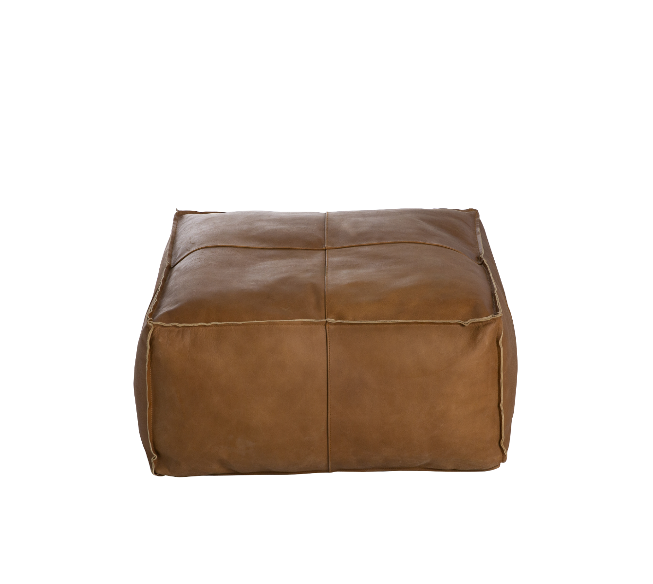 Pouf en cuir petit modèle Mina