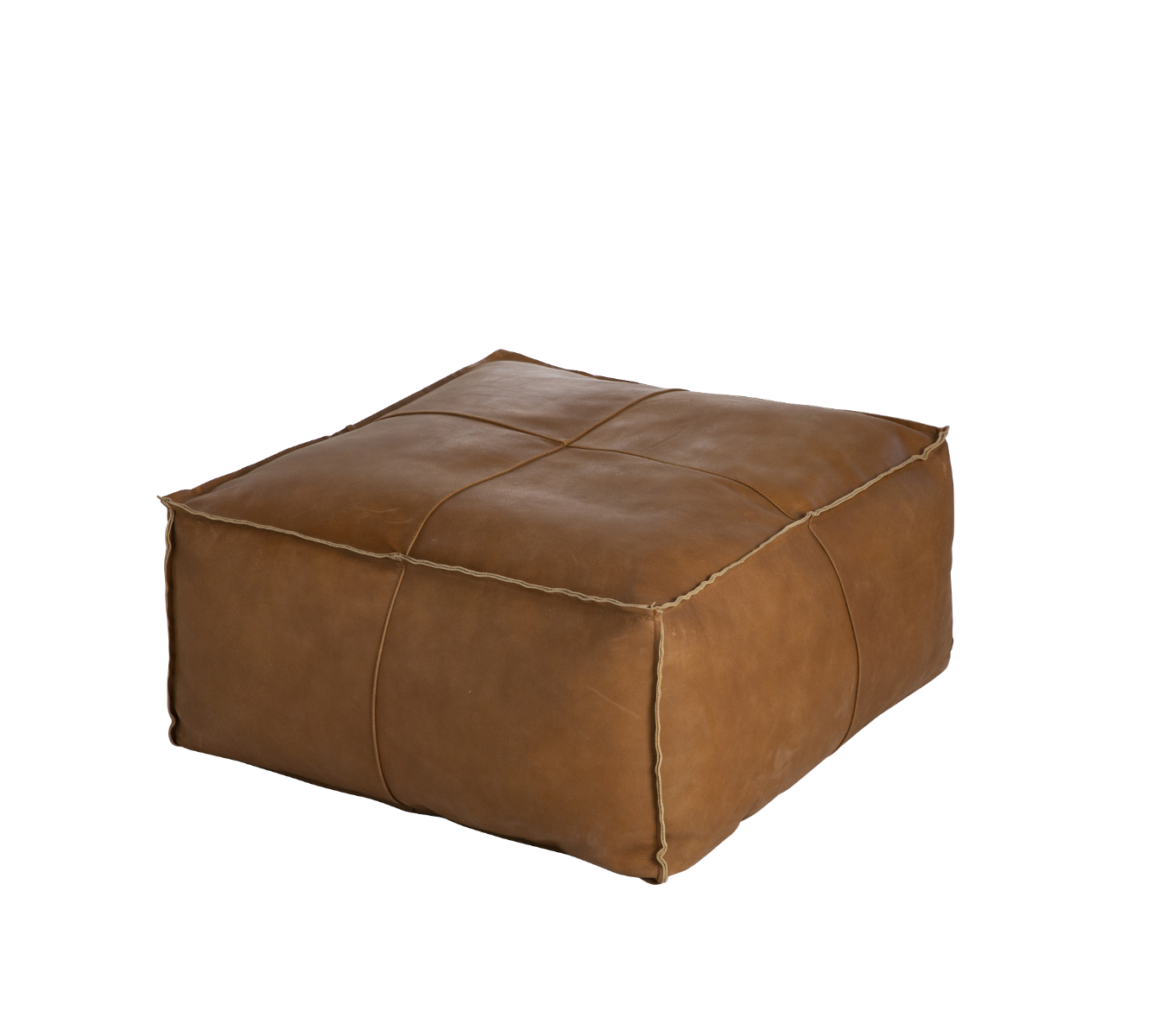 Pouf en cuir petit modèle Mina