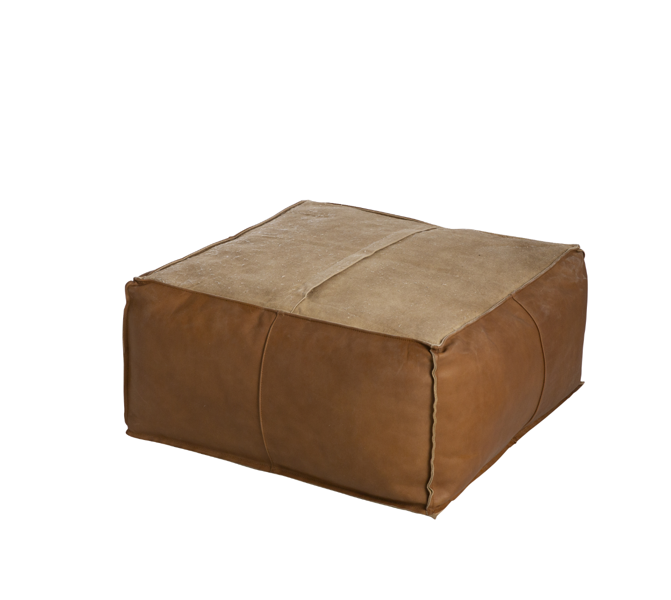 Pouf en cuir petit modèle Mina