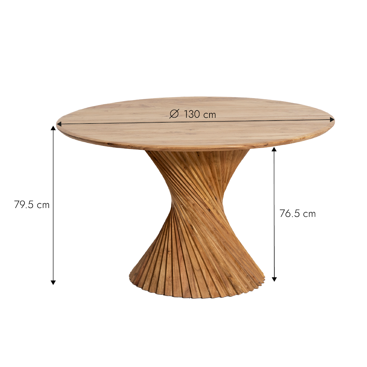 Table à manger ronde en bois d'acacia Orane