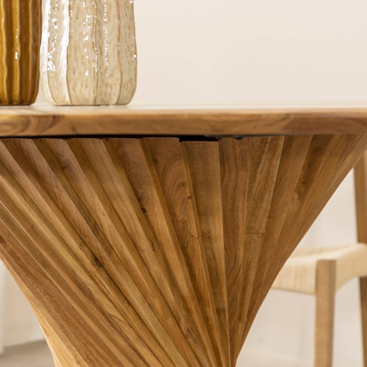 Table à manger ronde en bois d'acacia Orane