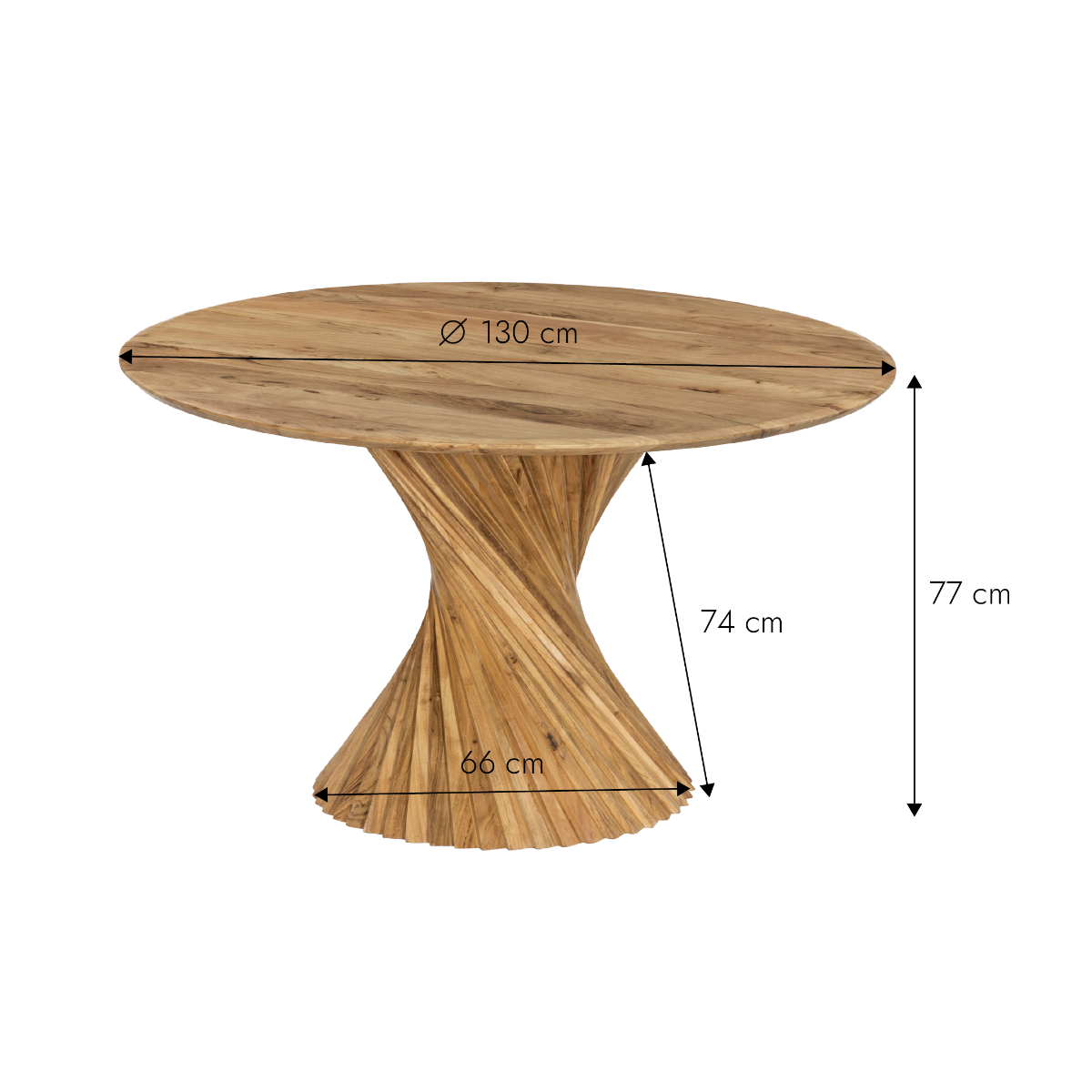 Table à manger ronde en bois d'acacia Orane