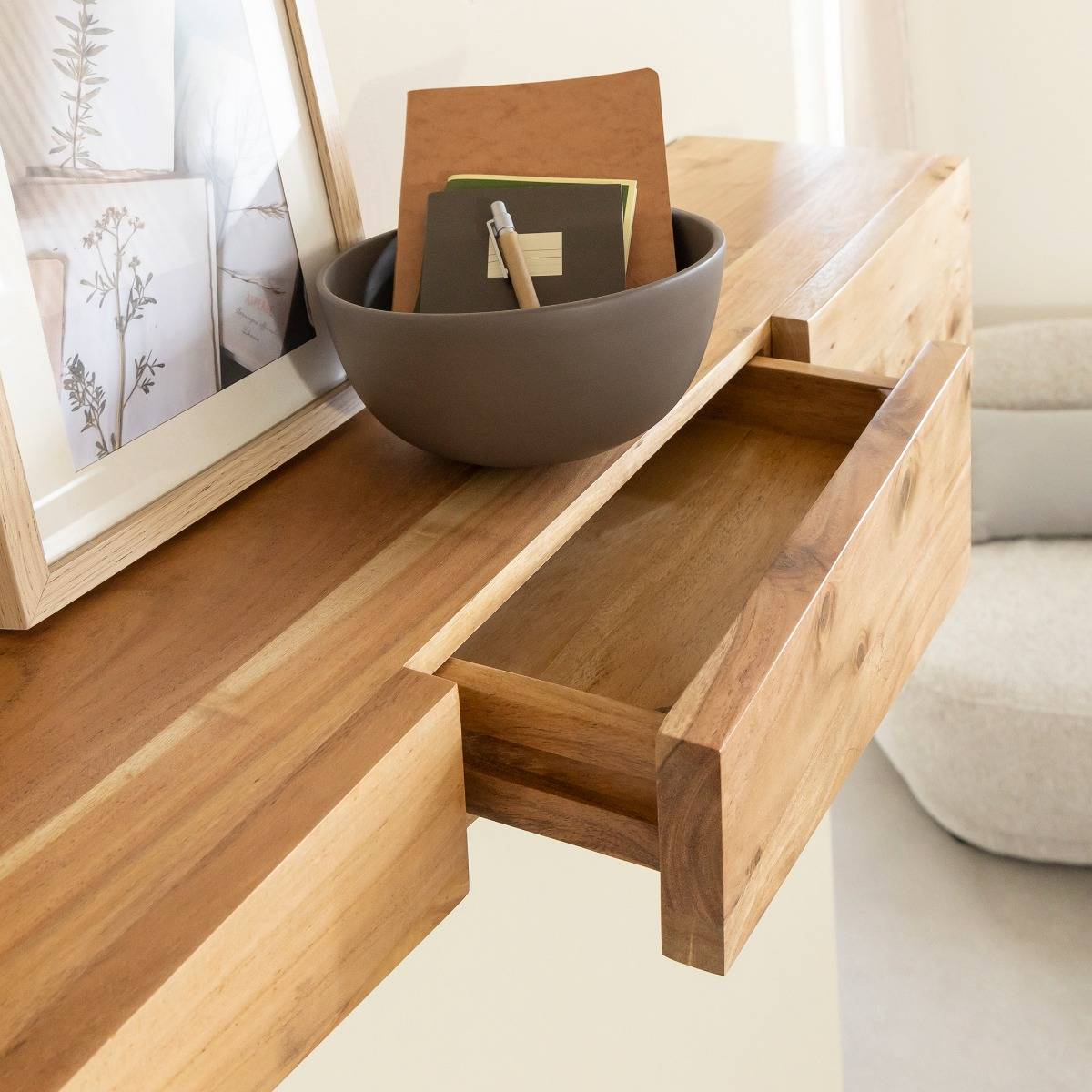 Etagère murale asymétrique en bois d'acacia Orane