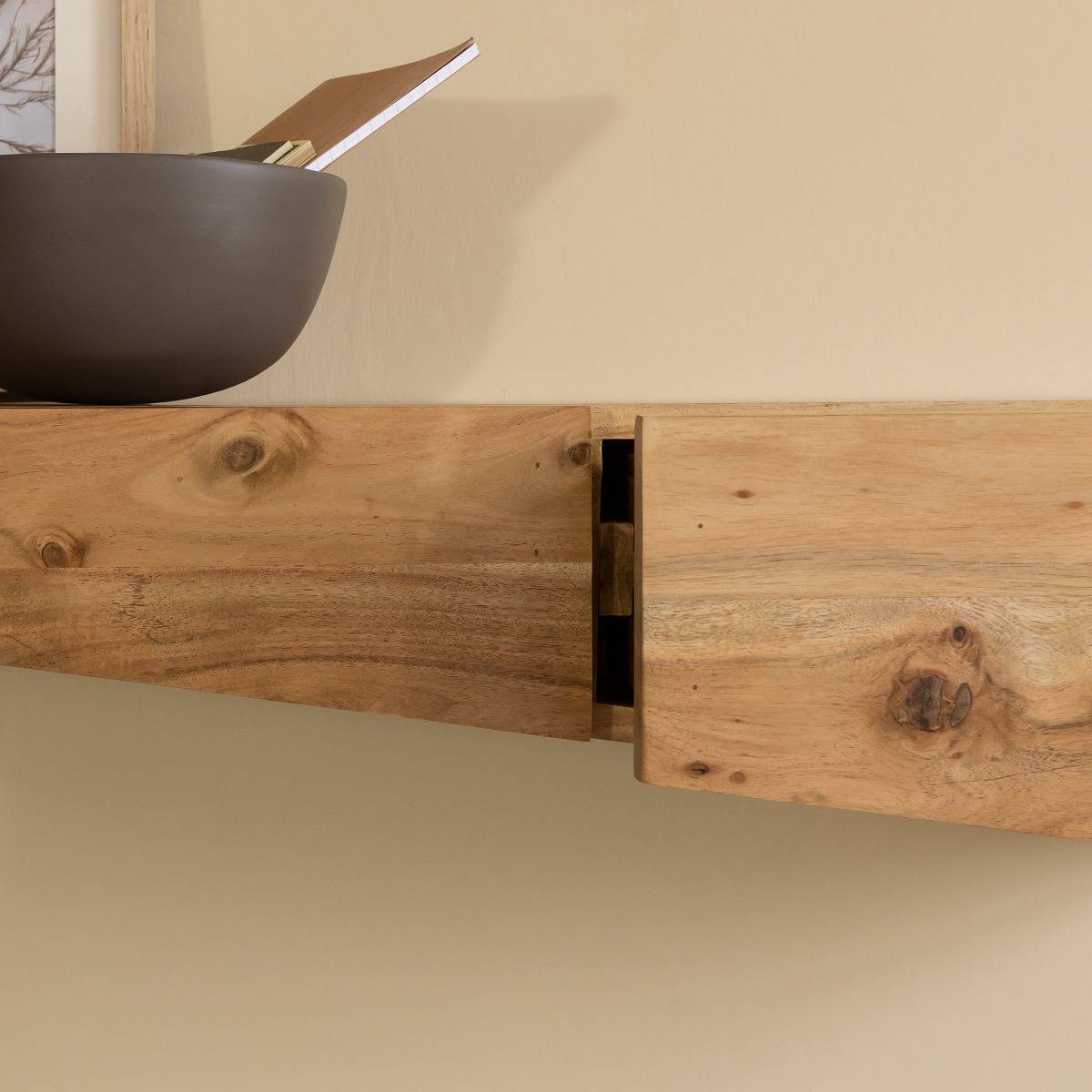 Etagère murale asymétrique en bois d'acacia Orane