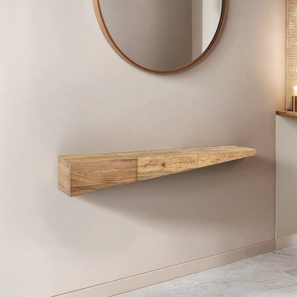 Etagère murale asymétrique en bois d'acacia Orane
