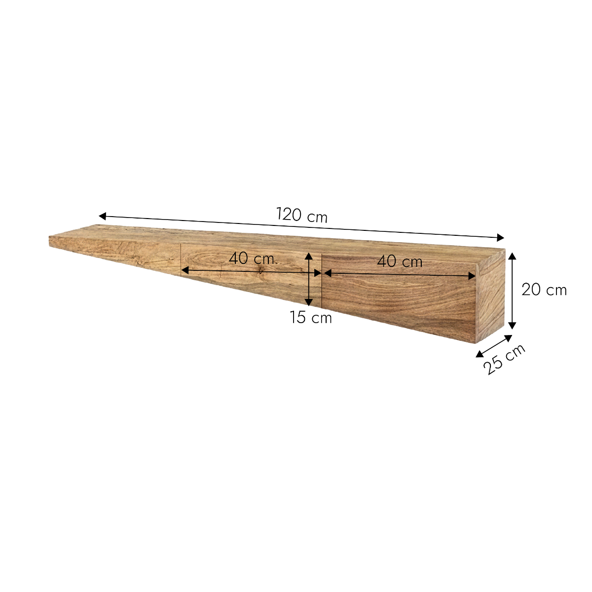 Etagère murale asymétrique en bois d'acacia Orane