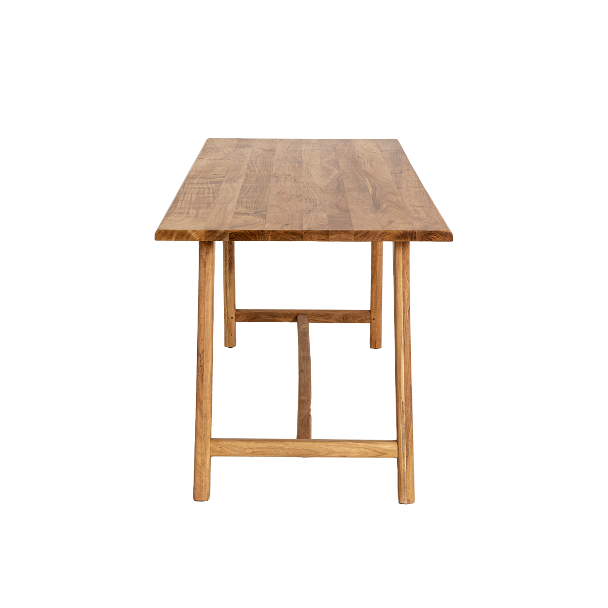 Table à manger haute + 2 bancs en bois d'acacia Orane