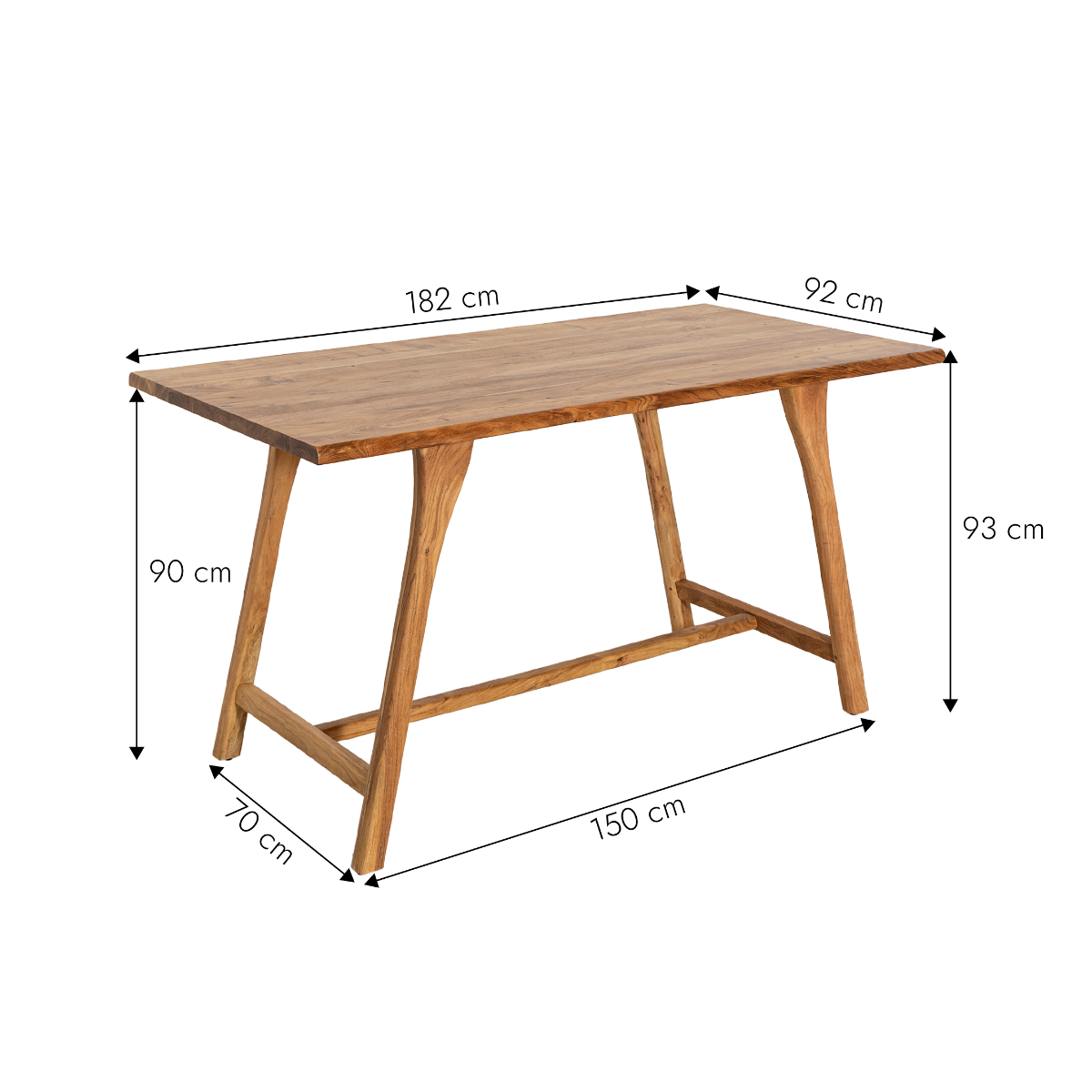 Table haute en bois d'acacia Orane
