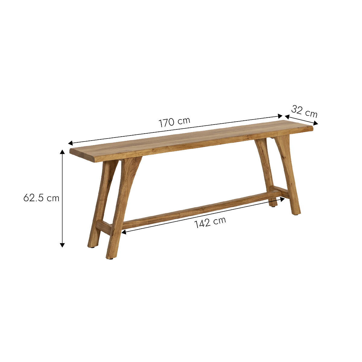 Banc en bois d'acacia Orane