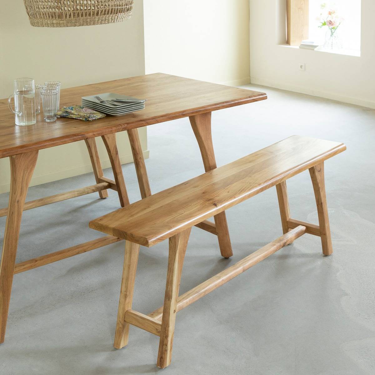 Banc en bois d'acacia Orane