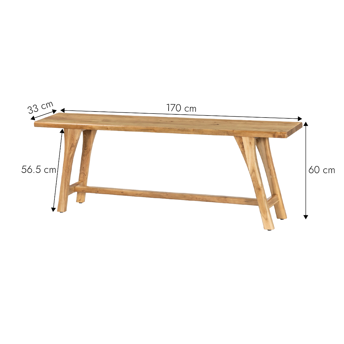 Banc en bois d'acacia Orane