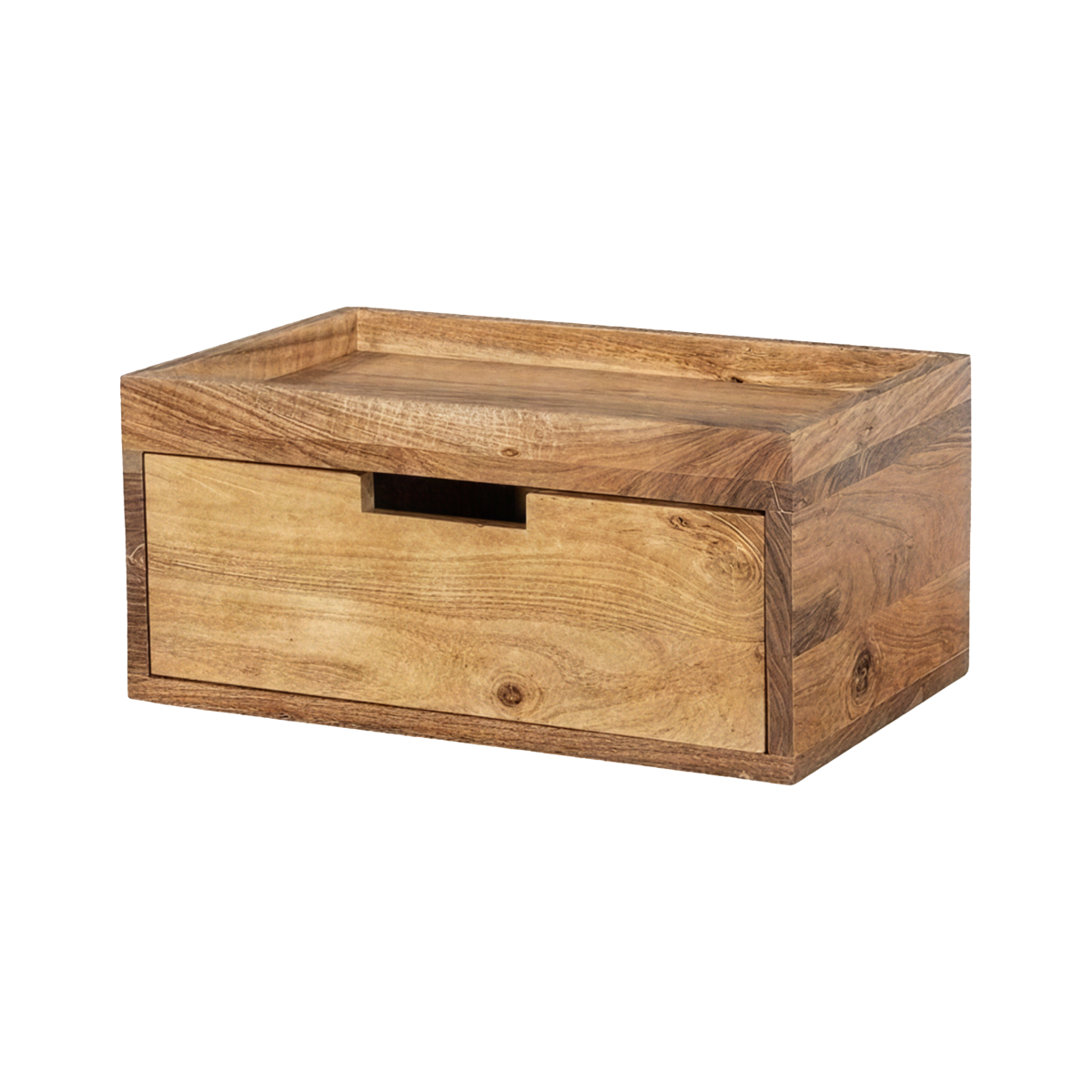 Etagère murale carrée en bois d'acacia Orane