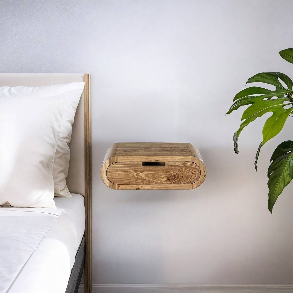 Etagère murale arrondie en bois d'acacia Orane