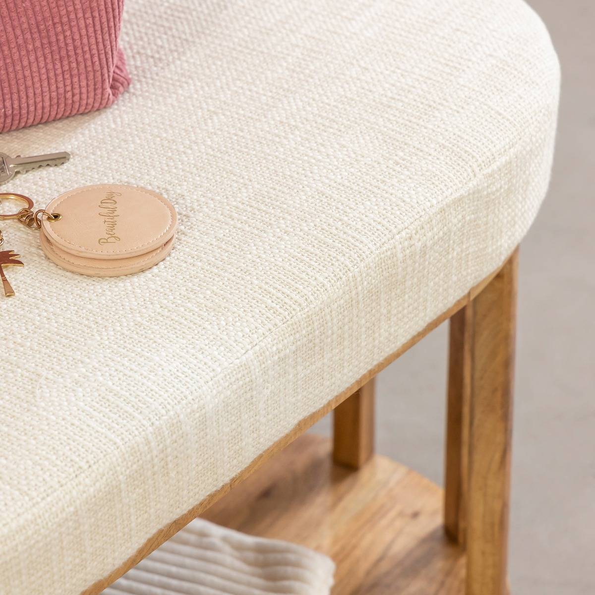 Banc en bois d'acacia et tissu Orane