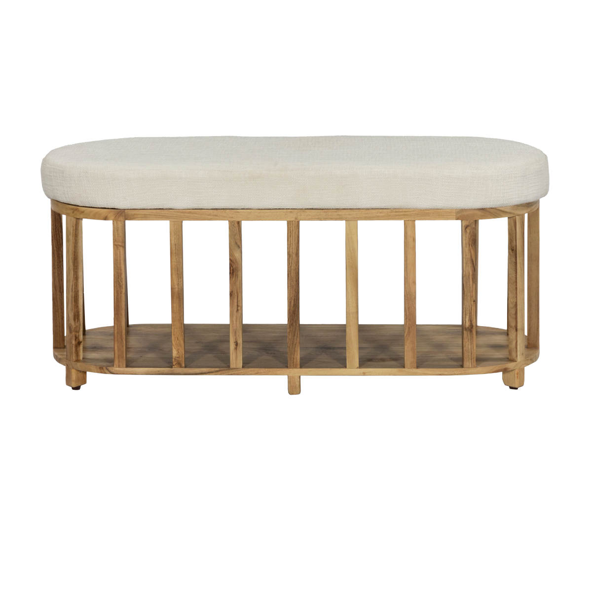 Banc en bois d'acacia et tissu Orane
