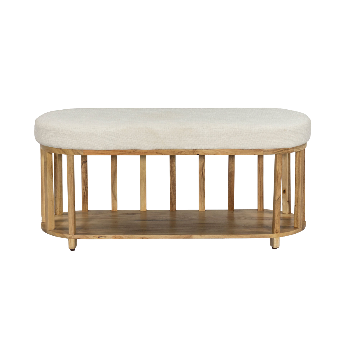 Banc en bois d'acacia et tissu Orane