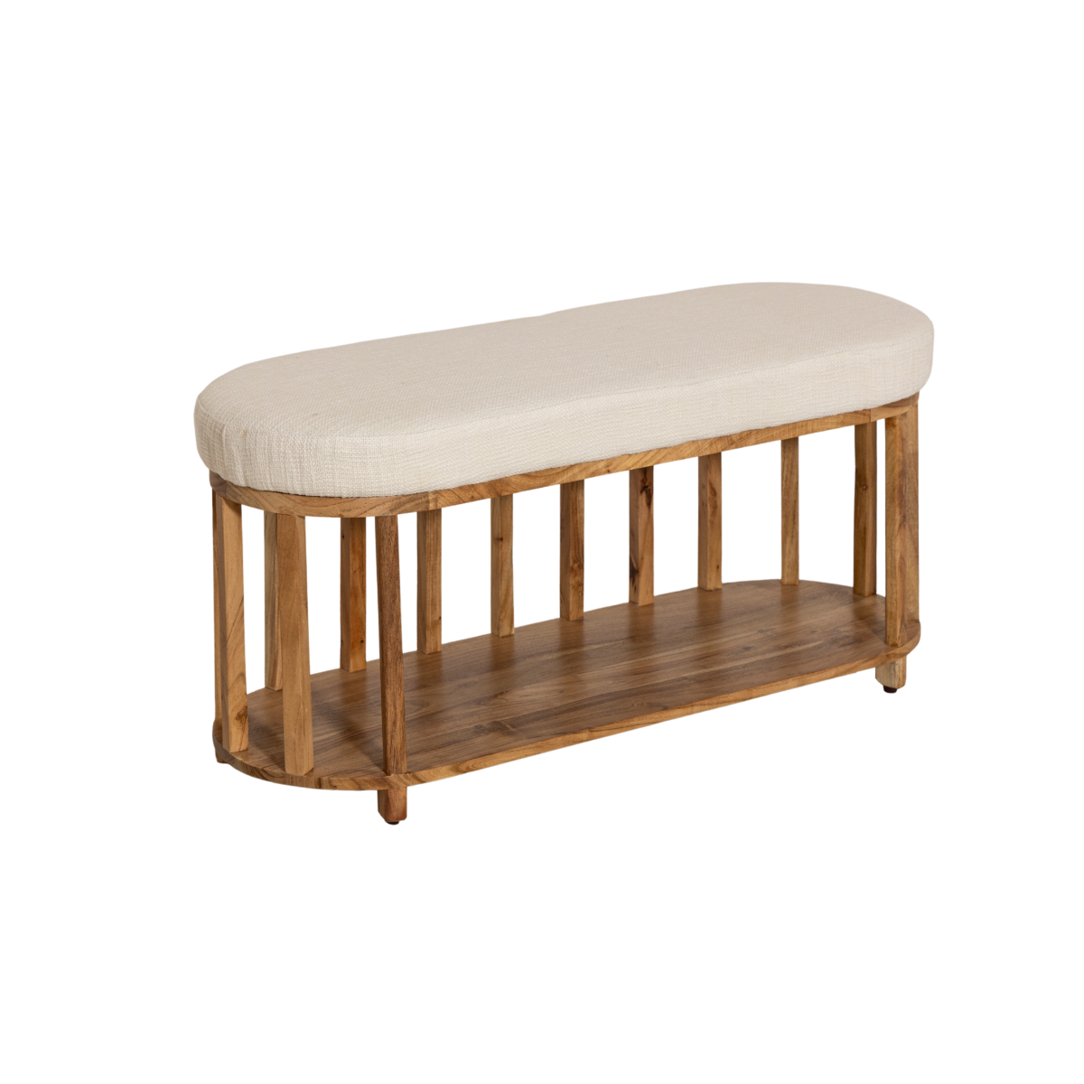 Banc en bois d'acacia et tissu Orane