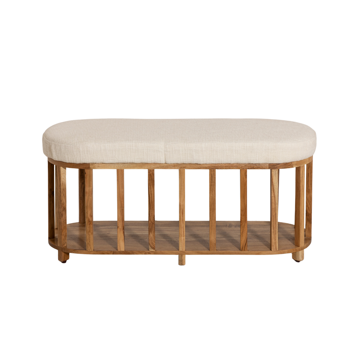 Banc en bois d'acacia et tissu Orane