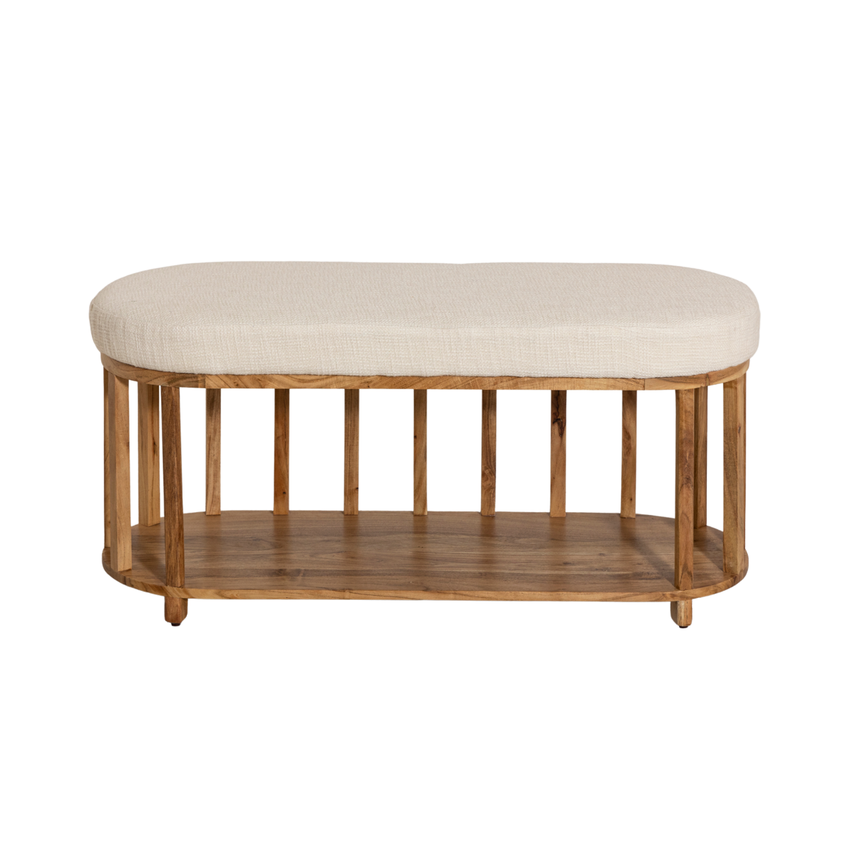 Banc en bois d'acacia et tissu Orane