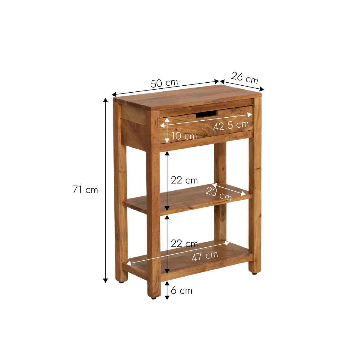 Console avec tiroir en bois d'acacia Orane