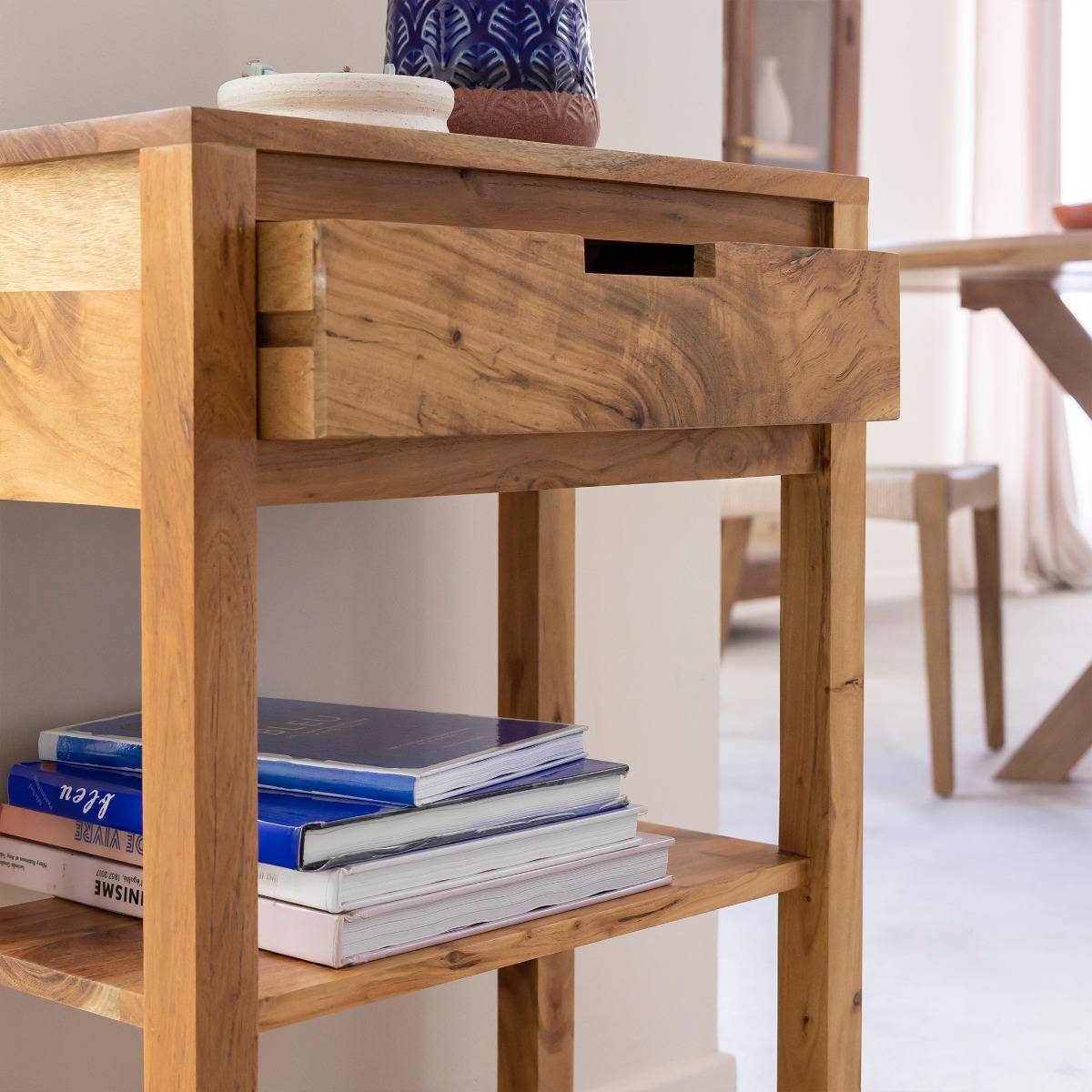 Console avec tiroir en bois d'acacia Orane