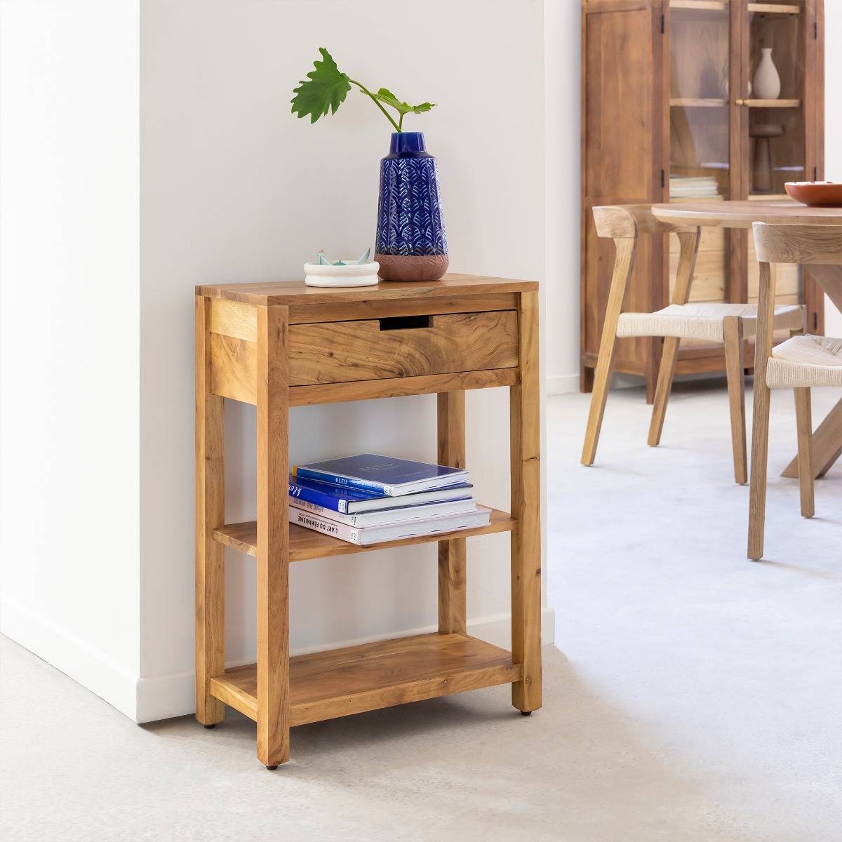 Console avec tiroir en bois d'acacia Orane