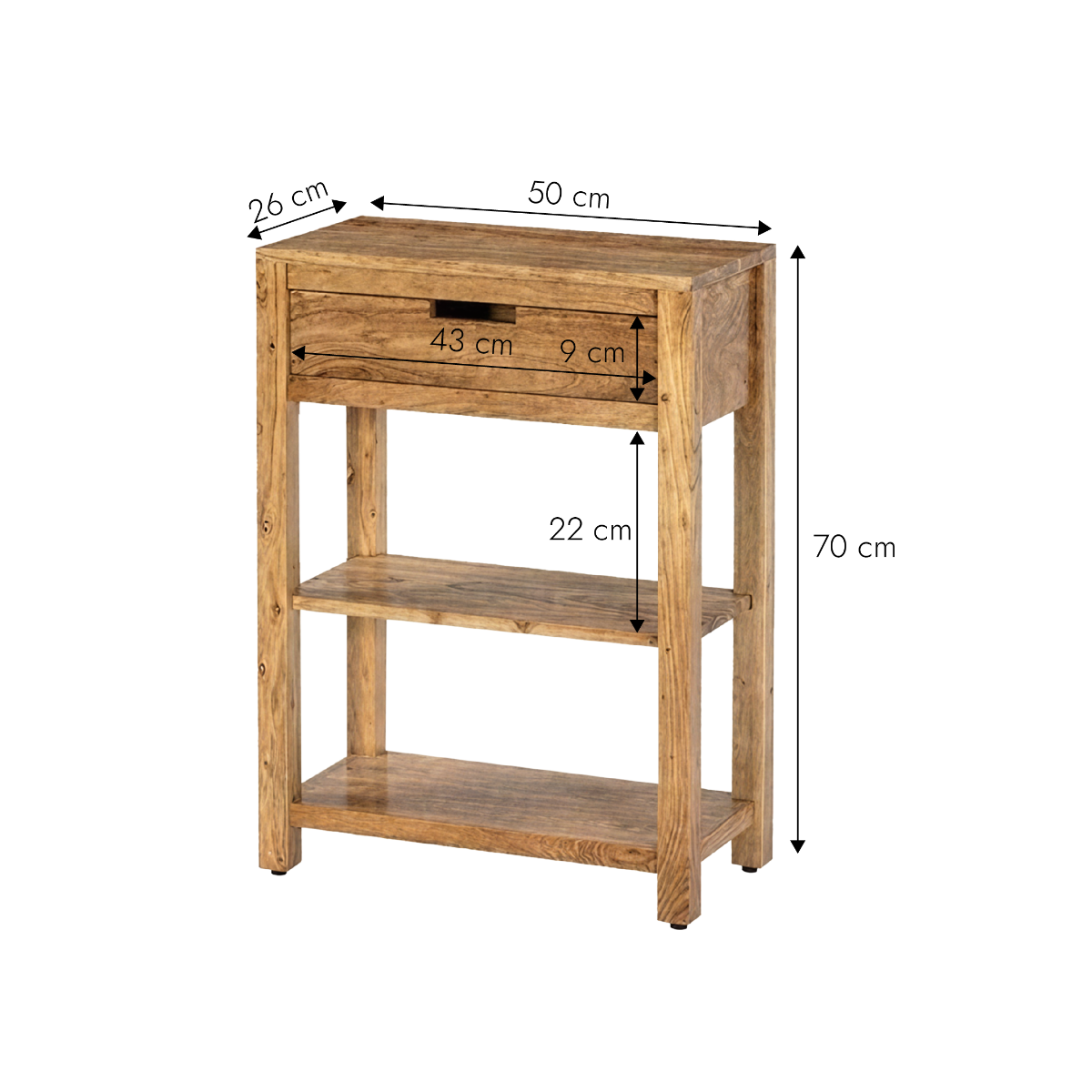 Console avec tiroir en bois d'acacia Orane