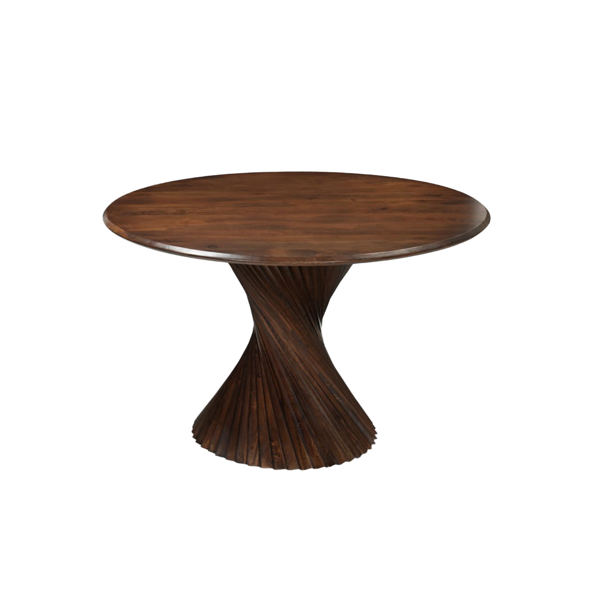 Table à manger ronde en bois de manguier Orelian