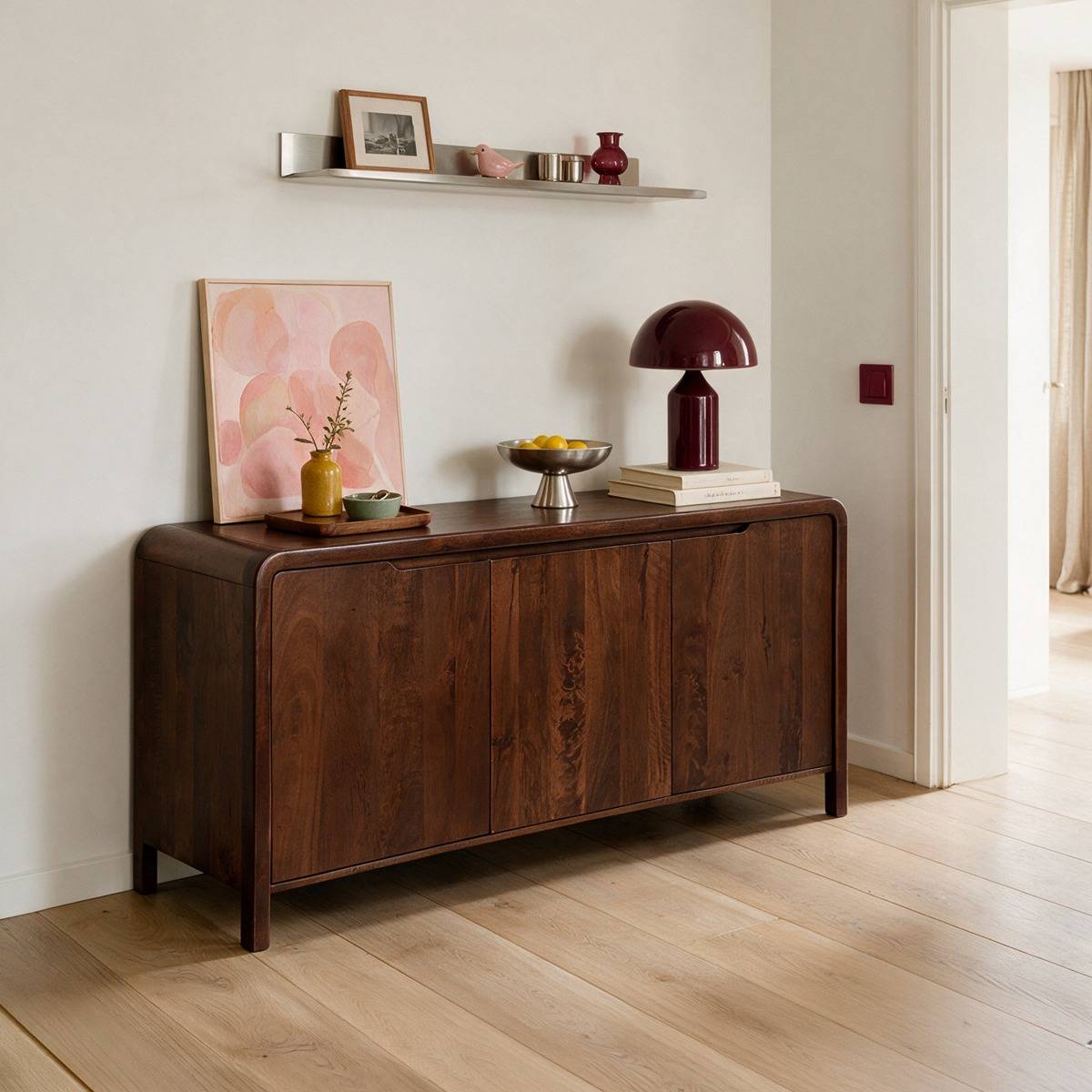 Buffet en bois de manguier foncé Noriel