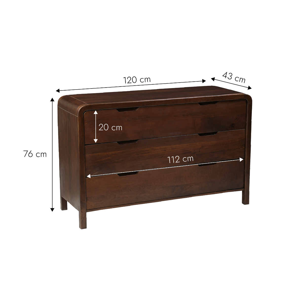 Commode en bois de manguier Noriel