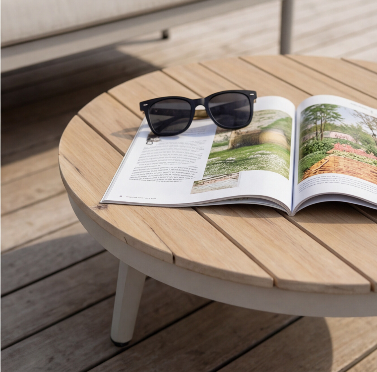 Salon de jardin à cordes 5 places gris taupe Sayen