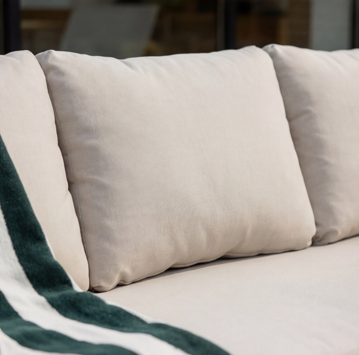 Salon de jardin à cordes 5 places gris taupe Sayen