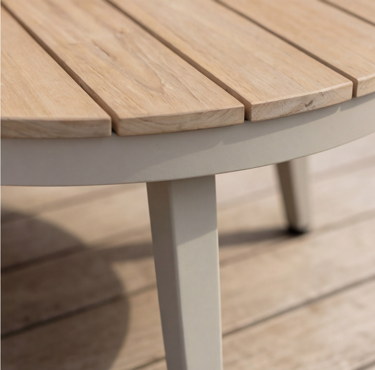 Salon de jardin à cordes 5 places gris taupe Sayen