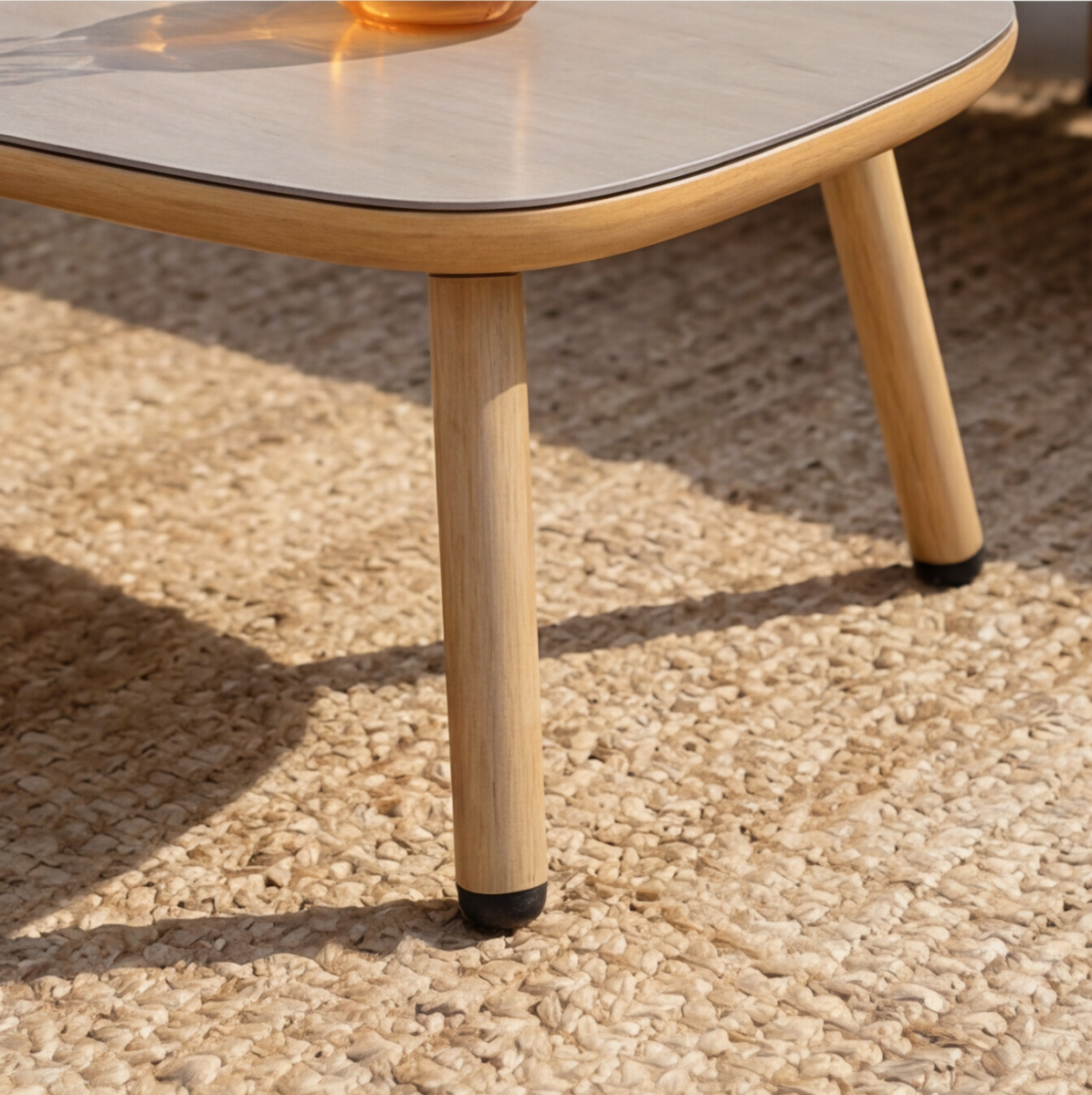 Salon de jardin à cordes 5 places gris clair Sayen