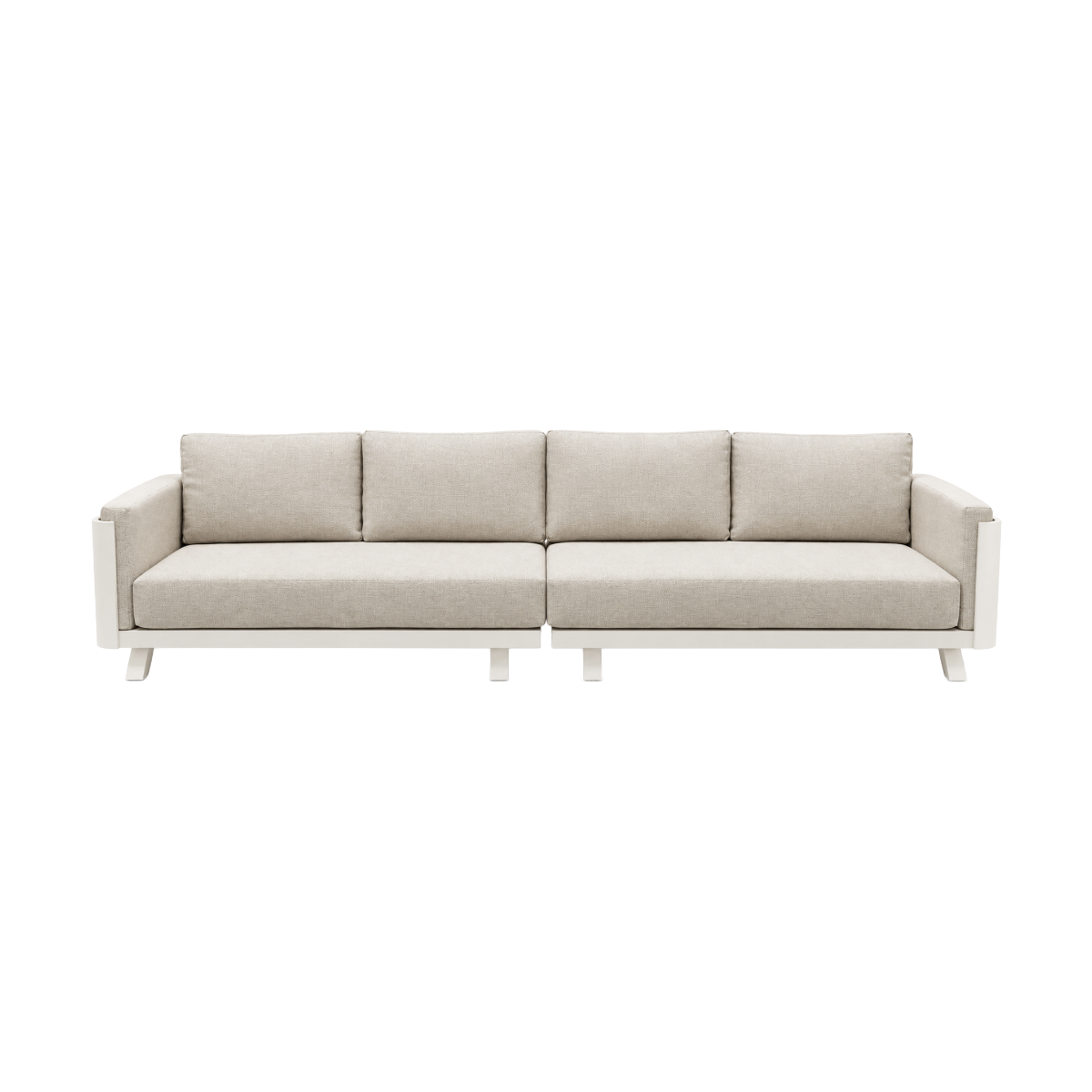 Salon de jardin d'angle en aluminium et tissu taupe Yanna