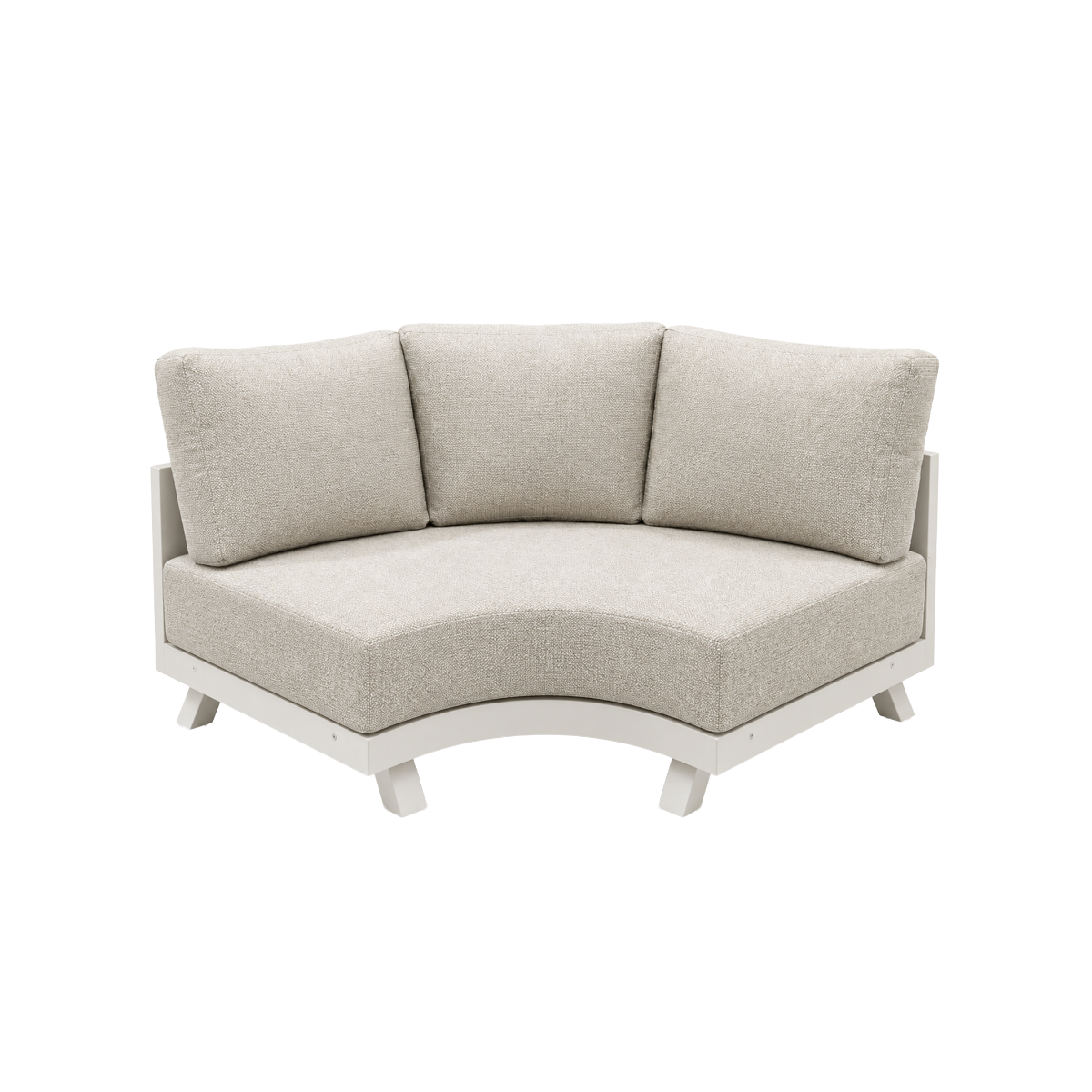 Salon de jardin d'angle en aluminium et tissu taupe Yanna