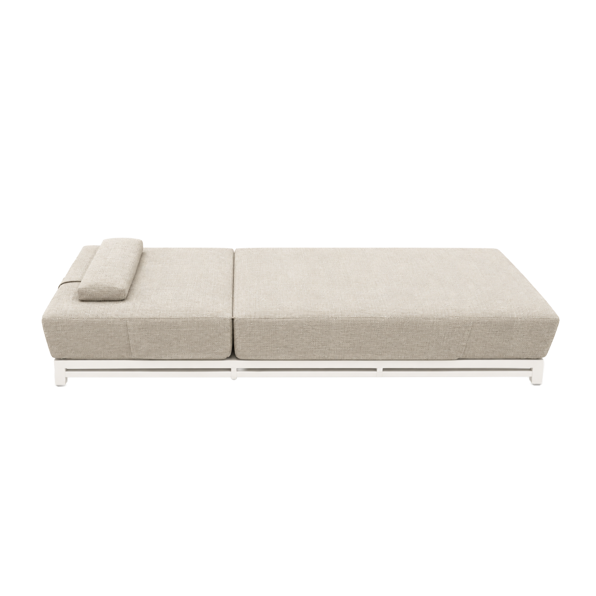 Bain de soleil avec coussin inclinable en tissu taupe Adela