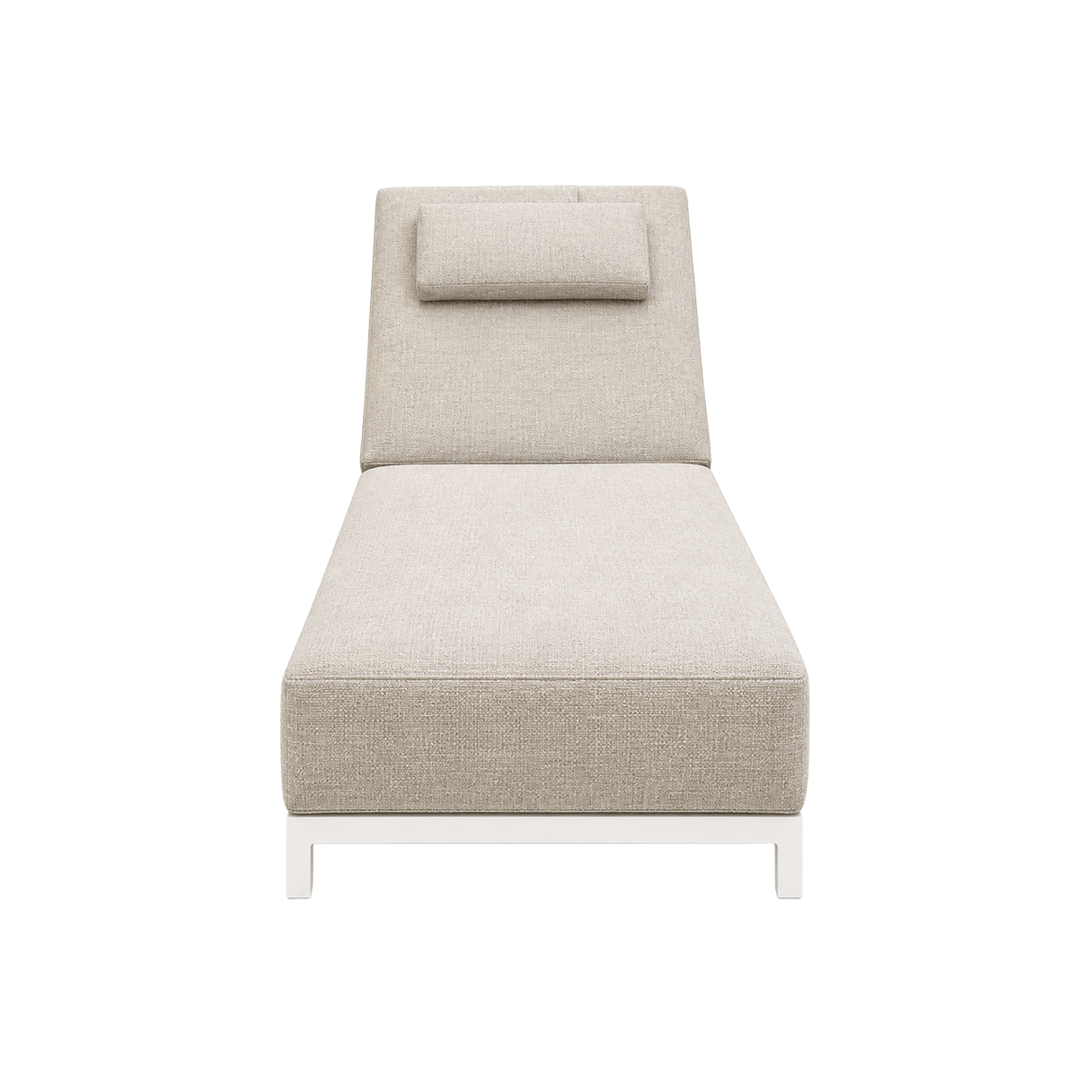 Bain de soleil avec coussin inclinable en tissu taupe Adela