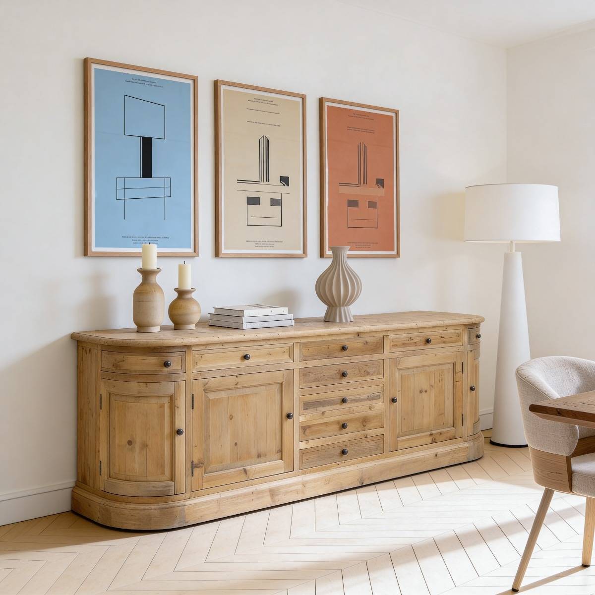 Buffet en bois recyclé 225 cm Garance