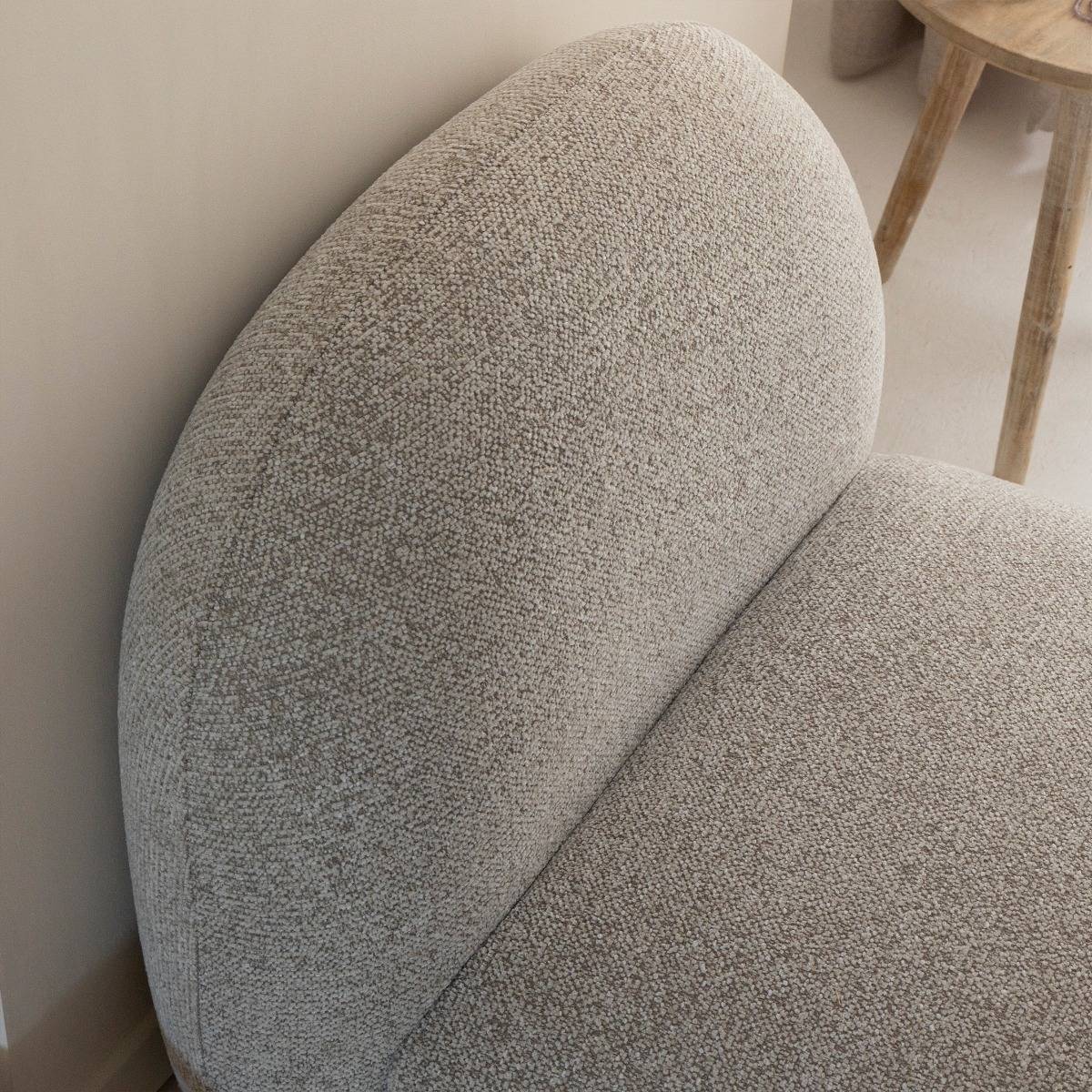 Module central canapé en tissu bouclette gris Calya