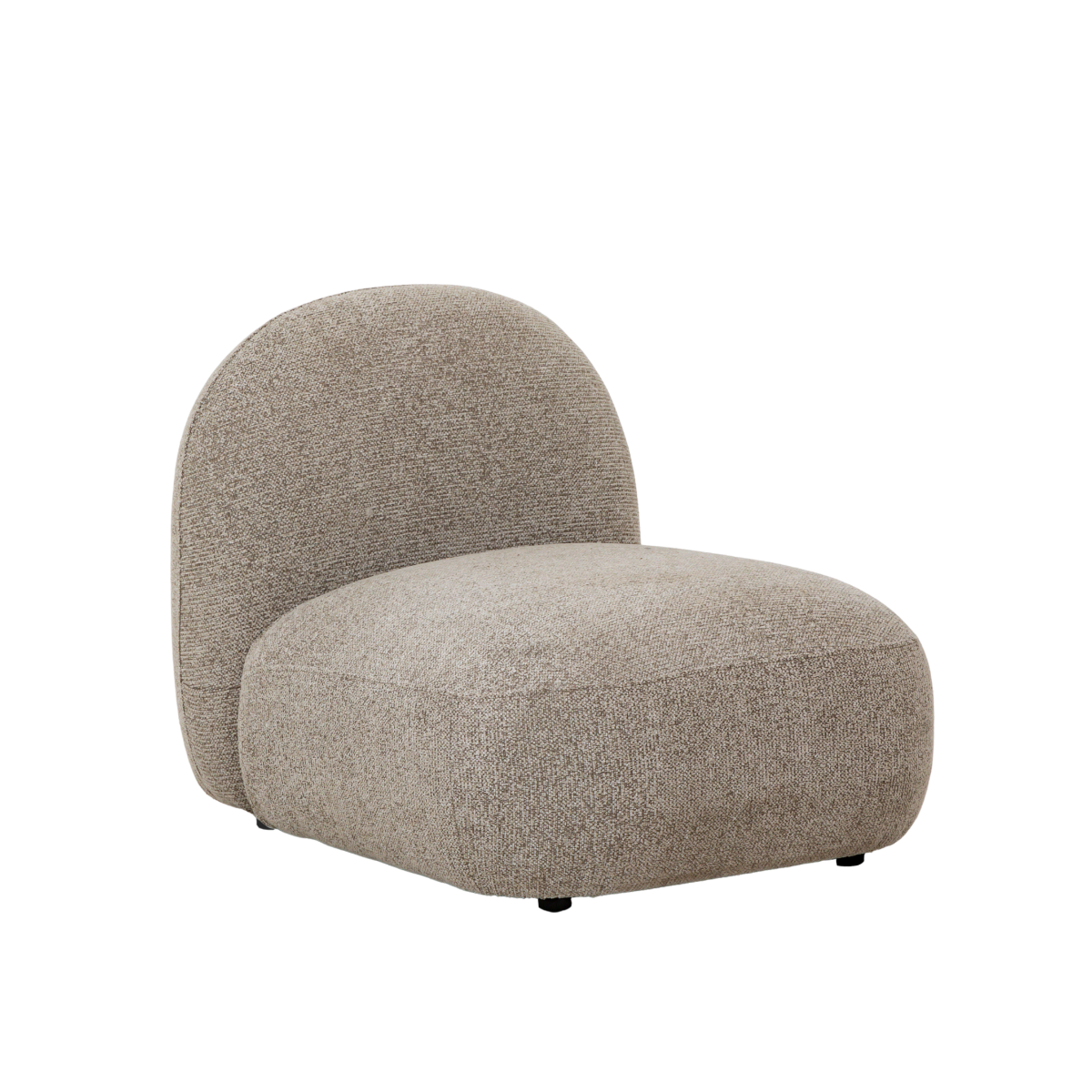 Module central canapé en tissu bouclette gris Calya