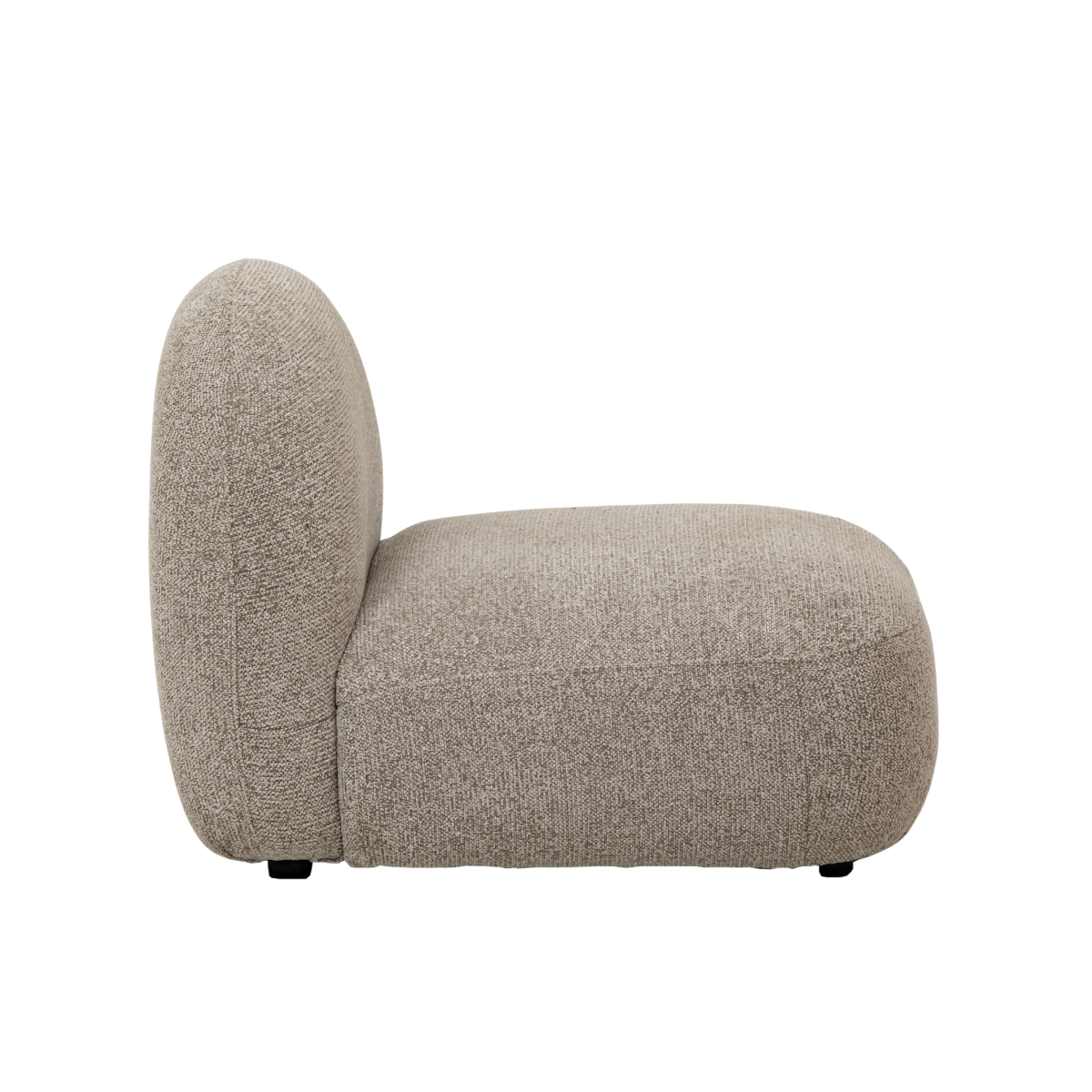Module central canapé en tissu bouclette gris Calya