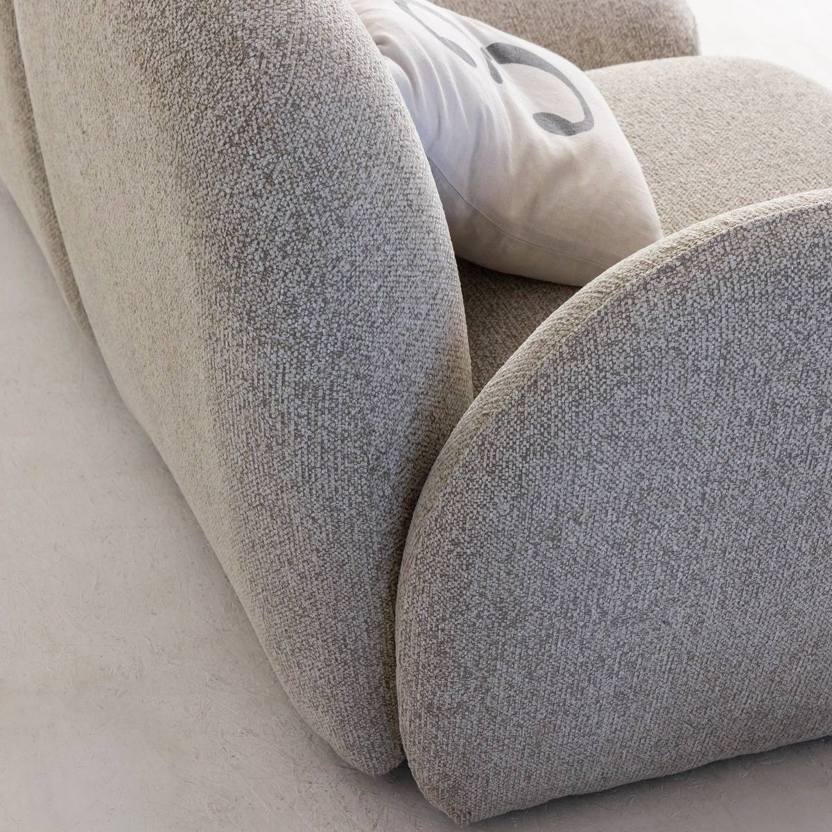 Canapé 3 modules en tissu bouclette gris Calya