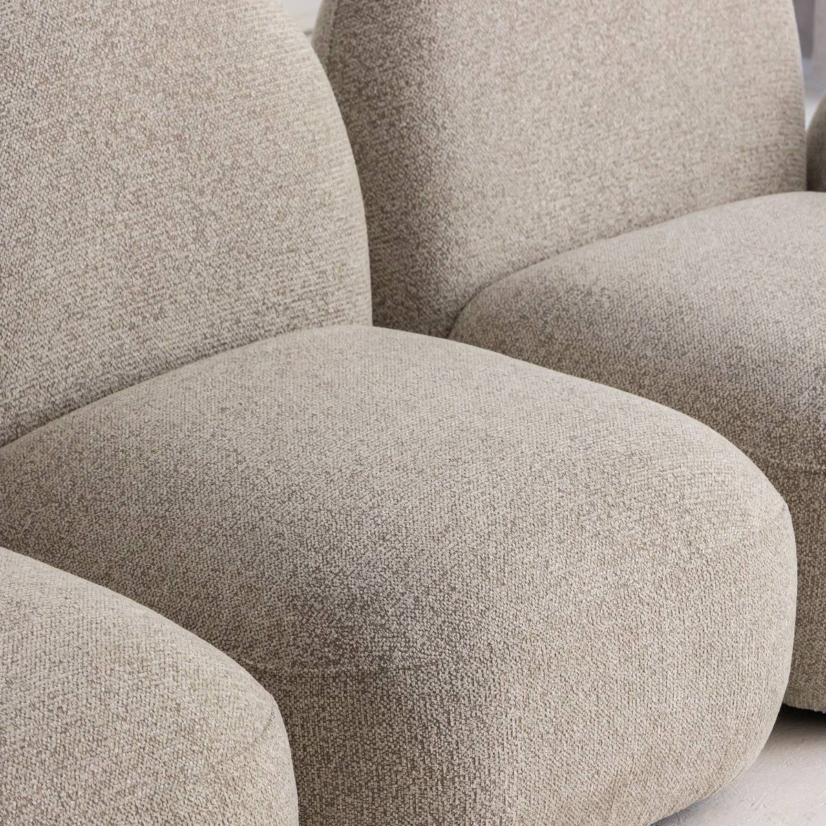 Canapé 3 modules en tissu bouclette gris Calya